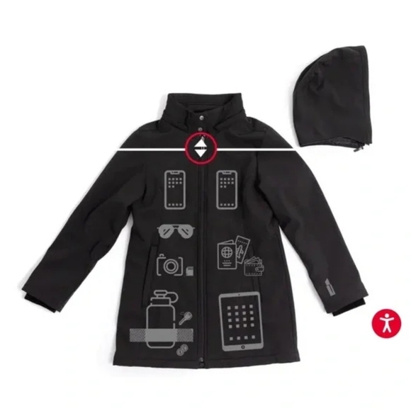 SCOTTeVEST The Penny Coat Black Travel Jacket Women’s Large - Picture 8 of 8